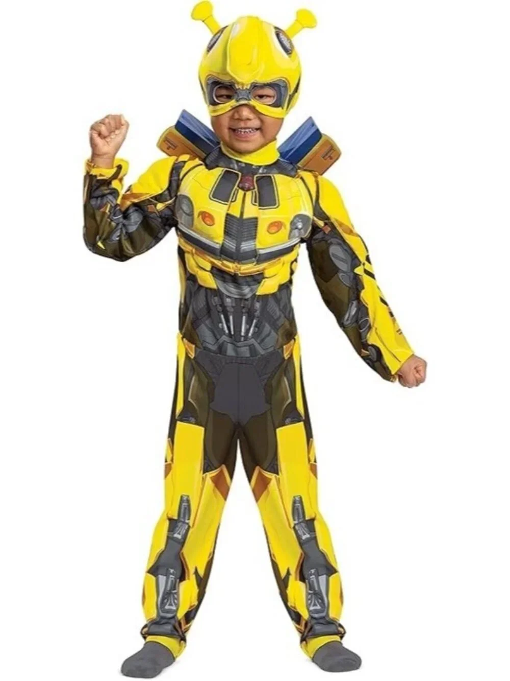 NWT Bumblebee Transformers Halloween Costume Yellow Toddler 2T Mask Jumpsuit